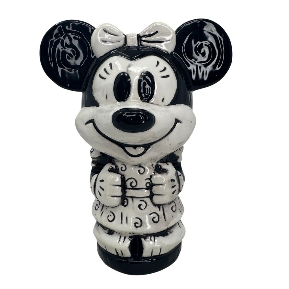 Geeki Tiki Jungle Bird Disney Pop Up Minnie Mouse Black White Ceramic Tiki Mug
